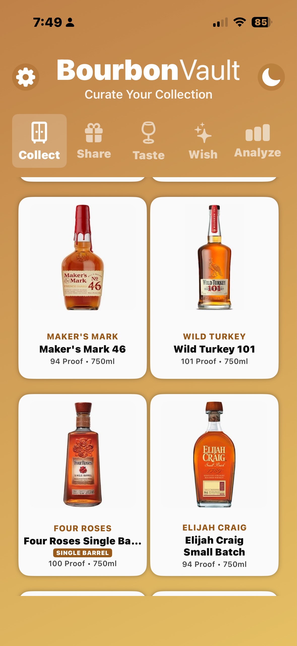 BourbonVault App Screenshot