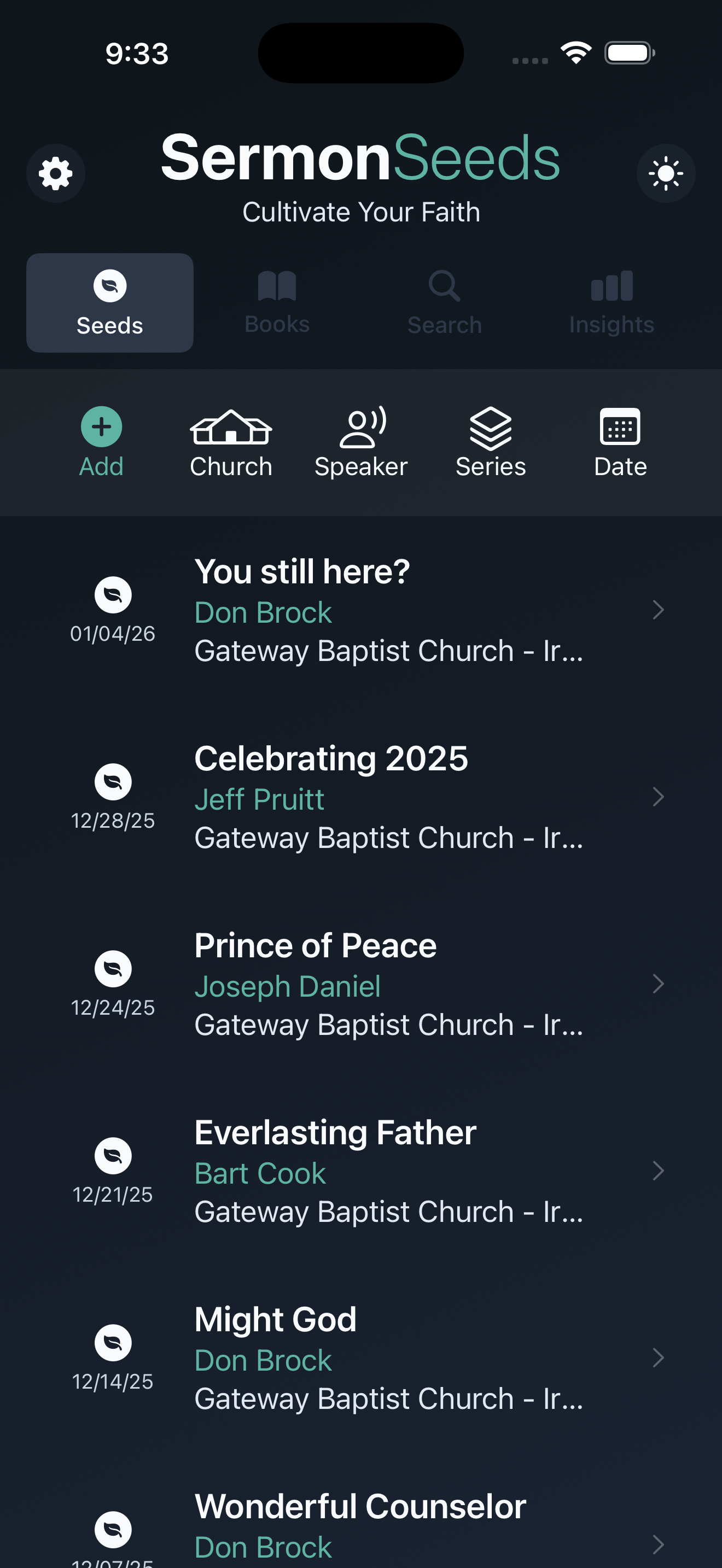SermonSeeds App Screenshot