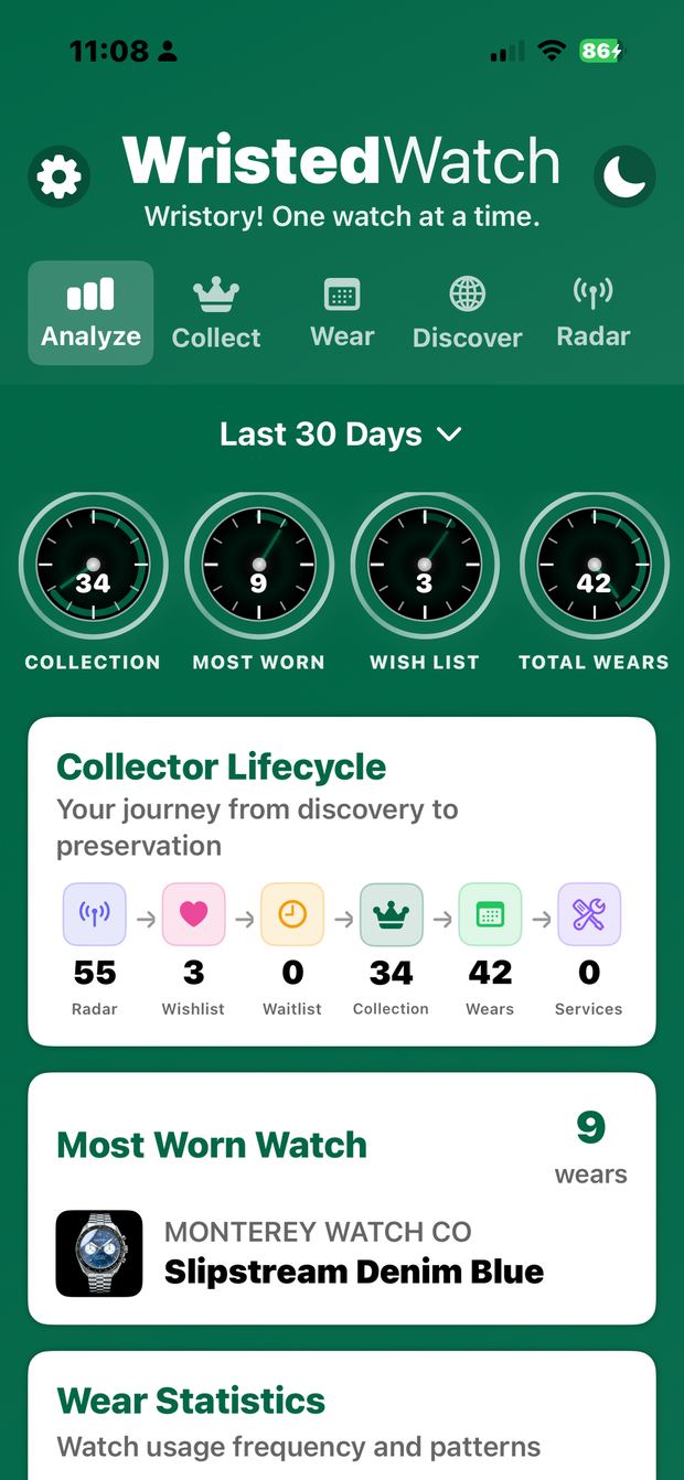 WristedWatch app screenshot